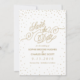 Guld Glitter Confetti Stars Finare Spara datumet