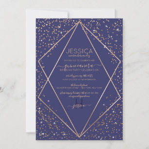 Guld Glitter Confetti Terrarium Quinceañera Inbjudningar