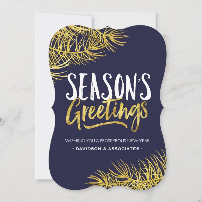 Guld Glitter Corporate Helgdag Card Julkort (Framsida)
