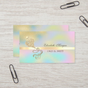 Guld Glitter Cupcake Pipingpåse Färgrik Visitkort