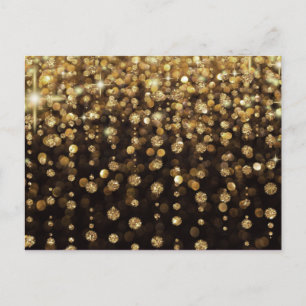 Guld Glitter diamanter Vykort