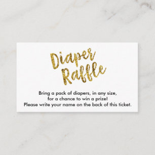 Guld Glitter Diaper Raffle Biljett Tilläggskort