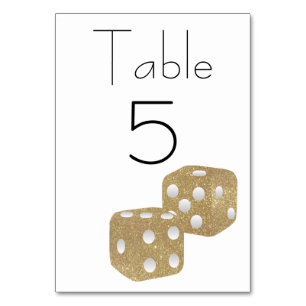 Guld Glitter Dice Bordsnummer
