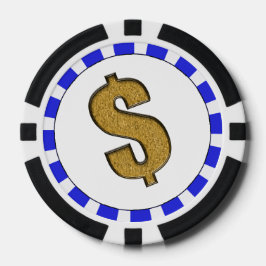Guld Glitter $-dollarsignalen Stripe Gräns Poker Marker
