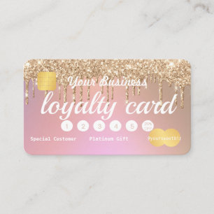 Guld Glitter Drift Ro Rosa Loyalty Kredit Visitkort