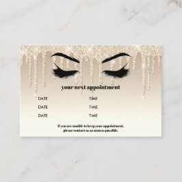 Guld Glitter Drippings Browbar Eyelash Luxury Visitkort