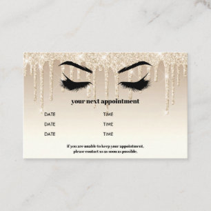 Guld Glitter Drippings Browbar Eyelash Luxury Visitkort