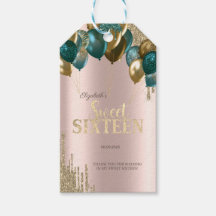 Guld Glitter Drips Ballonger Rose Guld Sweet 16