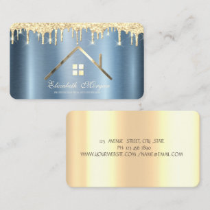 Guld Glitter driver Gods Blue Metallic Visitkort