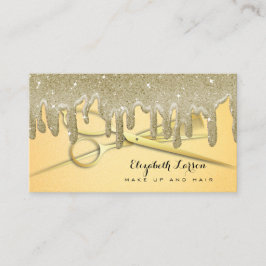 Guld Glitter Drives Hair Stylist Beauty Salon Visitkort