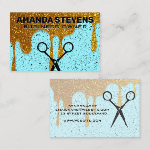 Guld Glitter Dropp   Spräcklig Bakgrund Visitkort