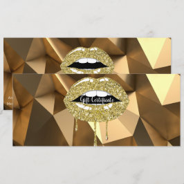 Guld Glitter Droppande Läppstift Presentkort Inbjudningar