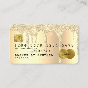 Guld glitter droppar Kredit Card hologram Visitkort