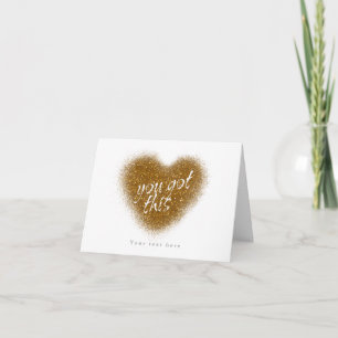 Guld Glitter DU KLARAR DET Glamour Hjärtkort Kort