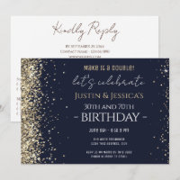 Guld Glitter Dubbla Födelsedagsfest med OSA