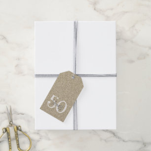 Guld Glitter Elegant 50 år Födelsedag Presentetikett