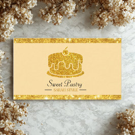 Guld Glitter Elegant Bakery Visitkort