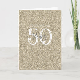 Guld Glitter Elegant Firar 50 År Chic Kort