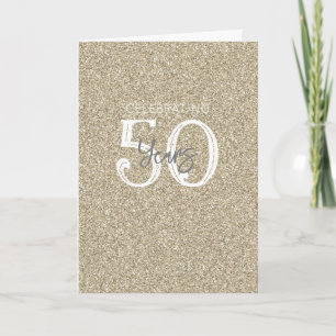 Guld Glitter Elegant Firar 50 År Chic Kort