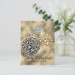 Guld Glitter Elegant God jul budget Helg Vykort