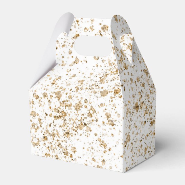 Guld glitter elegant och storslagen presentaskar (Framsidan Sidan)