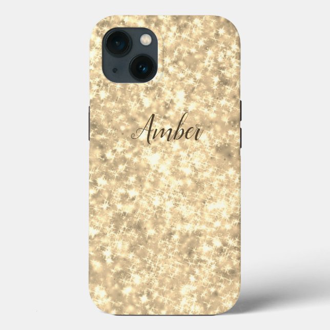 Guld Glitter Elegant Personlig (Baksida)
