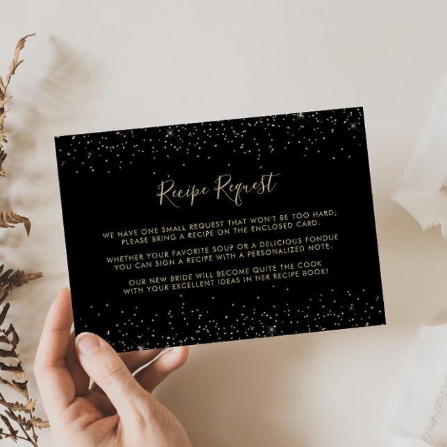Guld Glitter Elegant Recept Förfrågan Inneslutning Tilläggskort (Skapare uppladdad)