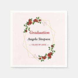 Guld Glitter Elfenbenskustens Studentfest om Röda  Pappersservett