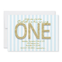 GULD GLITTER EN Blå Rand 1:a Festsedel