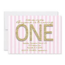 GULD GLITTER EN Rosa Rand 1:a Festsedlar