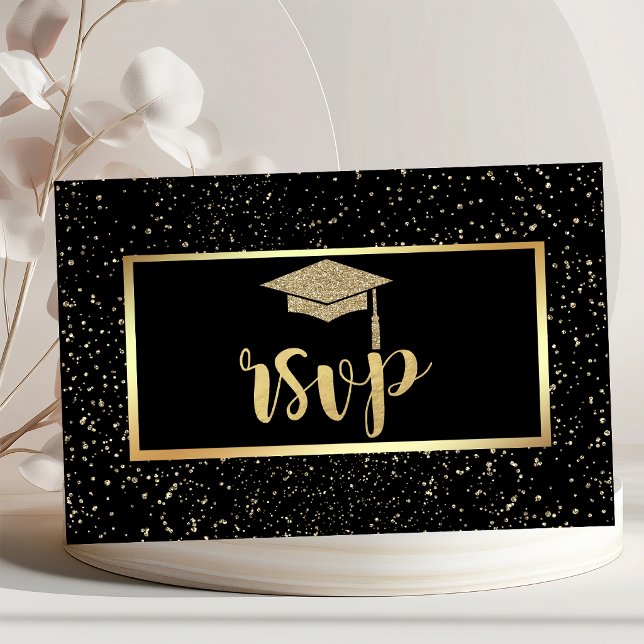 Guld Glitter Examenstårtor, Konfetti  Examenfest OSA Kort (Skapare uppladdad)