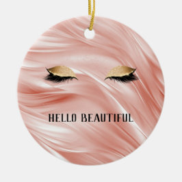  Guld Glitter Eyelash Julgransprydnad Keramik