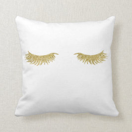 Guld Glitter Eyelash Makeup Dekorativ kudde