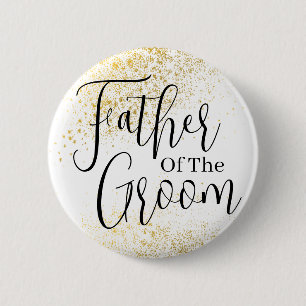 Guld Glitter far av groom bröllop Button Knapp