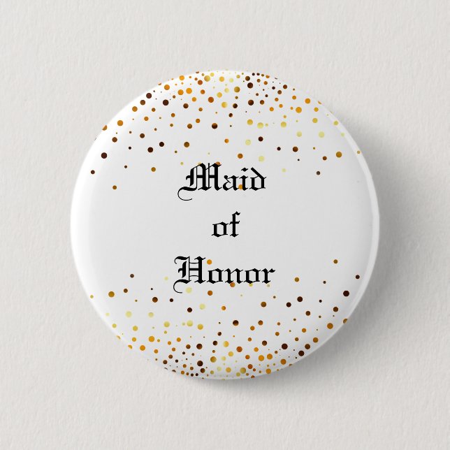 Guld Glitter Faux Foil Confetti Maid of honor Knapp (Framsida)
