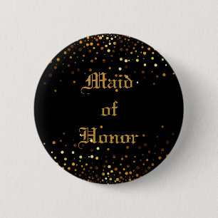 Guld Glitter Faux Foil Confetti Maid of honor Knapp