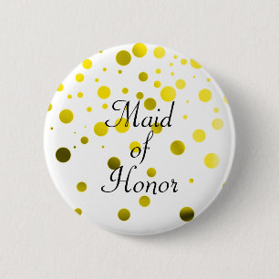 Guld Glitter Faux Foil confetti-punkter Maid of ho Knapp