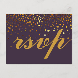 Guld Glitter Faux Foil Glamor Bröllop OSA Vykort