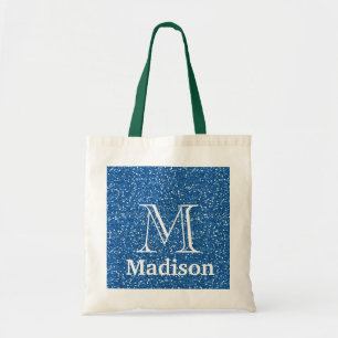 Guld glitter faux personlig monogram tygkasse