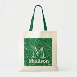 Guld glitter faux personlig monogram tygkasse