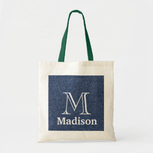 Guld glitter faux personlig monogram tygkasse