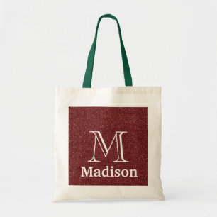 Guld glitter faux personlig monogram tygkasse