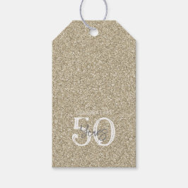 Guld Glitter firar 50 års Elegant av födelsedag Presentetikett