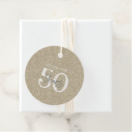 Guld Glitter firar 50 års Elegant Chic Fav Gåvor Etiketter