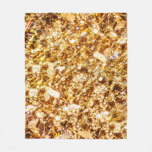 Guld glitter fleecefilt