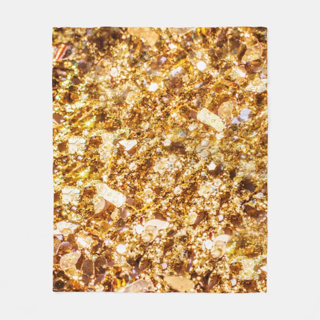 Guld glitter fleecefilt (Framsidan)