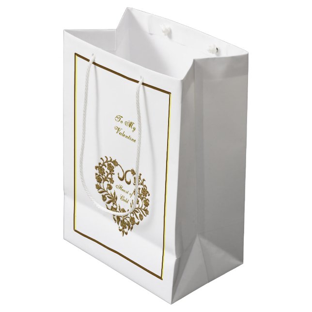 Guld Glitter Florera Alla Hjärtans Dag (Framsidan Vinklad)