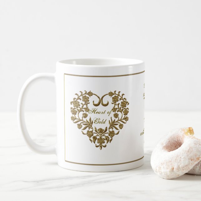 Guld Glitter Flourish Valentine Day Mugg (Med munk)