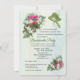 Guld Glitter Flower Bouquet Bachelorette Party Inbjudningar