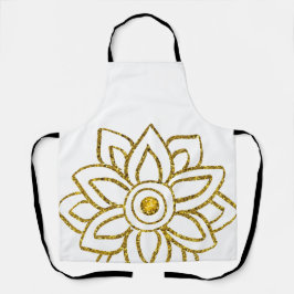 Guld Glitter Flower Poinsettia Jewel White